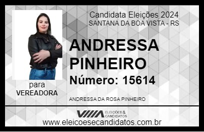 Candidato ANDRESSA PINHEIRO 2024 - SANTANA DA BOA VISTA - Eleições