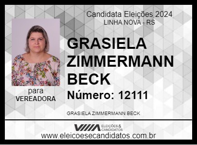 Candidato GRASIELA ZIMMERMANN BECK 2024 - LINHA NOVA - Eleições