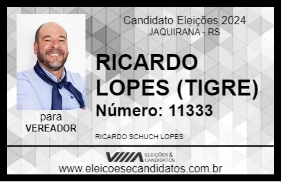 Candidato RICARDO LOPES (TIGRE) 2024 - JAQUIRANA - Eleições