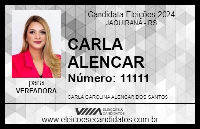 Candidato CARLA ALENCAR 2024 - JAQUIRANA - Eleições