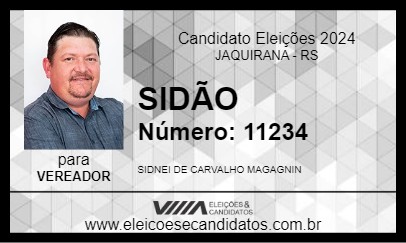 Candidato SIDÃO 2024 - JAQUIRANA - Eleições