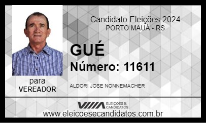 Candidato GUÉ 2024 - PORTO MAUÁ - Eleições