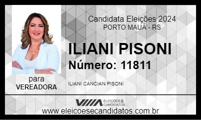 Candidato ILIANI PISONI 2024 - PORTO MAUÁ - Eleições