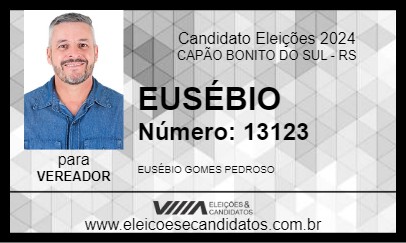 Candidato EUSÉBIO 2024 - CAPÃO BONITO DO SUL - Eleições