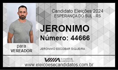 Candidato JERONIMO 2024 - ESPERANÇA DO SUL - Eleições