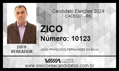 Candidato ZICO 2024 - CACEQUI - Eleições