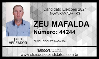 Candidato ZEU MAFALDA 2024 - NOVA RAMADA - Eleições