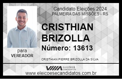 Candidato CRISTHIAN BRIZOLLA 2024 - PALMEIRA DAS MISSÕES - Eleições