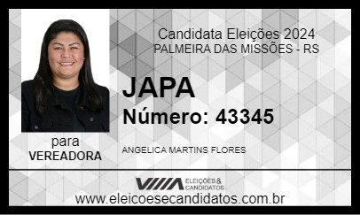 Candidato JAPA 2024 - PALMEIRA DAS MISSÕES - Eleições