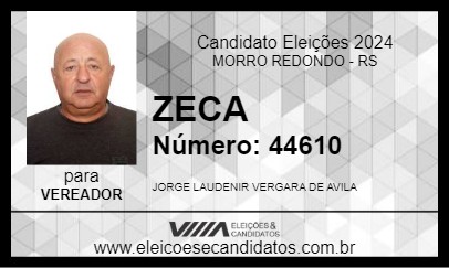 Candidato ZECA 2024 - MORRO REDONDO - Eleições