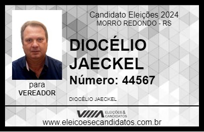 Candidato DIOCÉLIO JAECKEL 2024 - MORRO REDONDO - Eleições