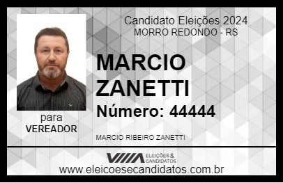 Candidato MARCIO ZANETTI 2024 - MORRO REDONDO - Eleições