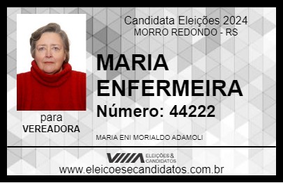 Candidato MARIA ENFERMEIRA 2024 - MORRO REDONDO - Eleições