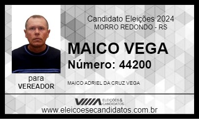 Candidato MAICO VEGA 2024 - MORRO REDONDO - Eleições