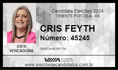 Candidato CRIS FEYTH 2024 - TENENTE PORTELA - Eleições