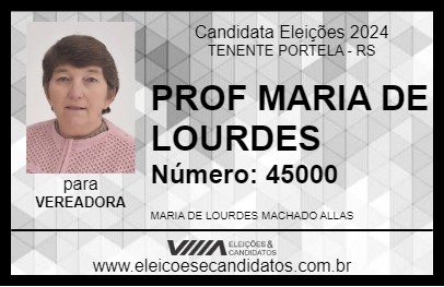 Candidato PROF MARIA DE LOURDES 2024 - TENENTE PORTELA - Eleições