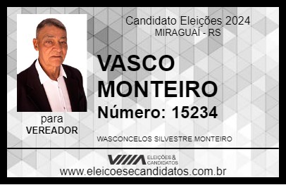 Candidato VASCO MONTEIRO 2024 - MIRAGUAÍ - Eleições