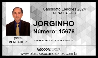 Candidato JORGINHO 2024 - MIRAGUAÍ - Eleições