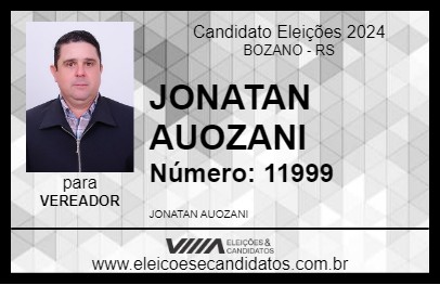 Candidato JONATAN AUOZANI 2024 - BOZANO - Eleições