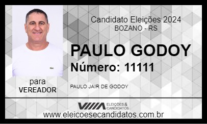 Candidato PAULO GODOY 2024 - BOZANO - Eleições