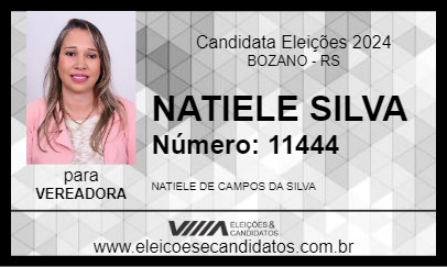 Candidato NATIELE  SILVA 2024 - BOZANO - Eleições