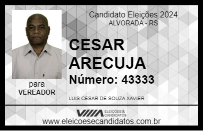 Candidato CESAR ARECUJA 2024 - ALVORADA - Eleições