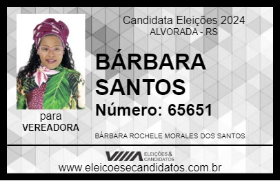 Candidato BÁRBARA SANTOS 2024 - ALVORADA - Eleições