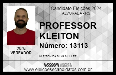 Candidato PROFESSOR KLEITON 2024 - ALVORADA - Eleições