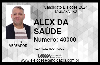 Candidato ALEX DA SAÚDE 2024 - TAQUARA - Eleições