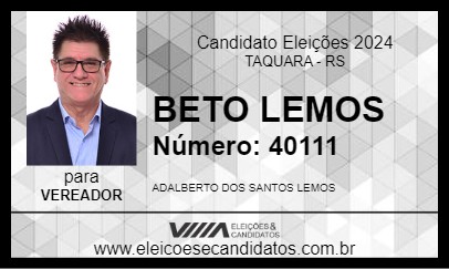 Candidato BETO LEMOS 2024 - TAQUARA - Eleições