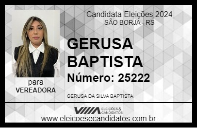 Candidato GERUSA BAPTISTA 2024 - SÃO BORJA - Eleições