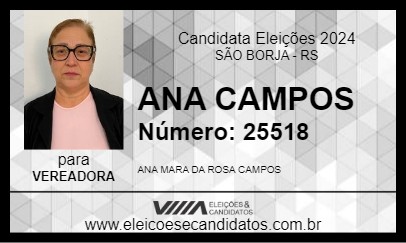 Candidato ANA CAMPOS 2024 - SÃO BORJA - Eleições