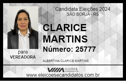 Candidato CLARICE MARTINS 2024 - SÃO BORJA - Eleições