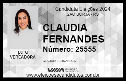 Candidato CLAUDIA FERNANDES 2024 - SÃO BORJA - Eleições