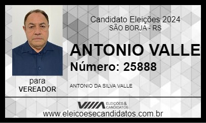 Candidato ANTONIO VALLE 2024 - SÃO BORJA - Eleições