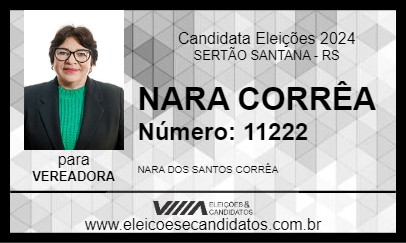 Candidato NARA CORRÊA 2024 - SERTÃO SANTANA - Eleições