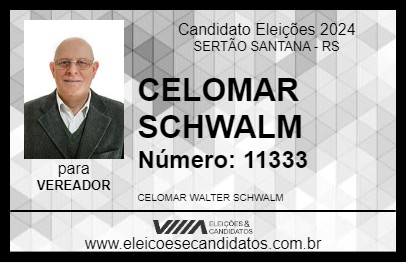 Candidato CELOMAR SCHWALM 2024 - SERTÃO SANTANA - Eleições