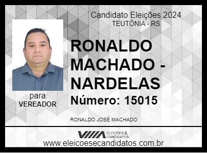 Candidato RONALDO MACHADO - NARDELAS 2024 - TEUTÔNIA - Eleições