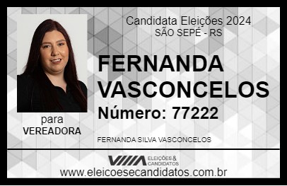 Candidato FERNANDA VASCONCELOS 2024 - SÃO SEPÉ - Eleições