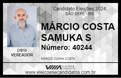 Candidato MÁRCIO COSTA  SAMUKA S 2024 - SÃO SEPÉ - Eleições