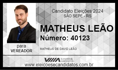 Candidato MATHEUS LEÃO 2024 - SÃO SEPÉ - Eleições