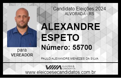 Candidato ALEXANDRE ESPETO 2024 - ALVORADA - Eleições