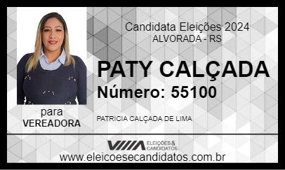 Candidato PATY CALÇADA 2024 - ALVORADA - Eleições