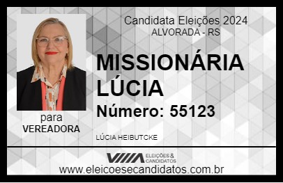 Candidato MISSIONÁRIA LÚCIA 2024 - ALVORADA - Eleições