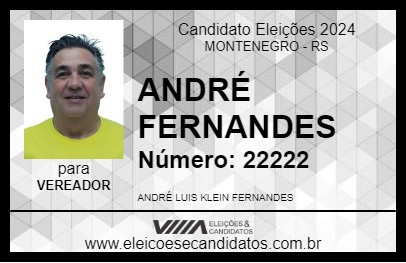 Candidato ANDRÉ FERNANDES 2024 - MONTENEGRO - Eleições