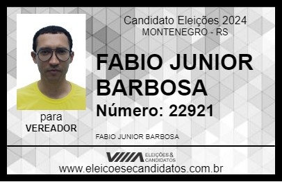 Candidato FABIO JUNIOR BARBOSA 2024 - MONTENEGRO - Eleições