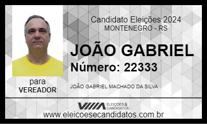 Candidato JOÃO GABRIEL 2024 - MONTENEGRO - Eleições