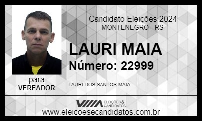 Candidato LAURI MAIA 2024 - MONTENEGRO - Eleições