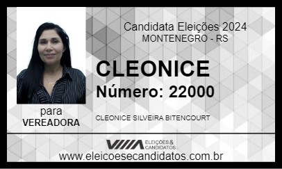 Candidato CLEONICE 2024 - MONTENEGRO - Eleições