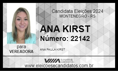 Candidato ANA KIRST 2024 - MONTENEGRO - Eleições